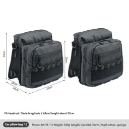 CAMPINGMOON Camping Rear Seat Headrest Expansion Storage Bag Off road Equipment Storage Bag BK-PL