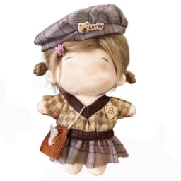 For 20CM Cotton Doll Clothes Cap Headdress Multicolor Miniature Dress Suit Doll Accessories Cosplay Doll Headwear Dress Set