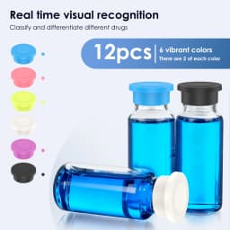 3ML Glass Vials Protective Vial Caps Leakproof Reusable Silicone Protective Cap For Insulin Bottles Eyeshadow Cream Container