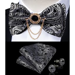 Exqusite Men's Self-tie Bowties Wedding Neck Ties For Man Accessories Cufflinks Hanky Brooch Set Red Black Yellow Blue Bowtie