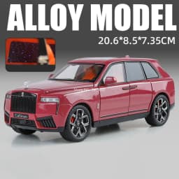 1:24 Alloy Rolls Royce Cullinan XM Model Diecast Toys Cars 6 Doors Opened Vehicles Pull Back Light Music Miniature Car Kids Gift