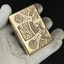 Zorro 912  912s Vintage Armored Kerosine Lighter, Waterproof Windproof Luxury Brass Constantinople Style Gift for Men