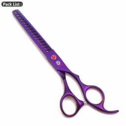Purple Dragon Dog Grooming Scissors 6.5" 7" Stainless Up Curved Scissors Professional Pet Shears Chunker Thinning Scissors Z3002