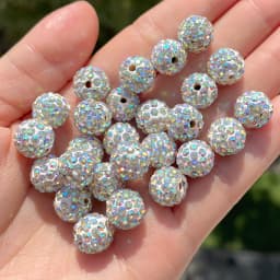 10pcs 6/8/10mm Czech Crystal Rhinestones Pave Disco Ball Clay Beads Round Spacer Beads Charms for DIY Jewelry Making Bracelet