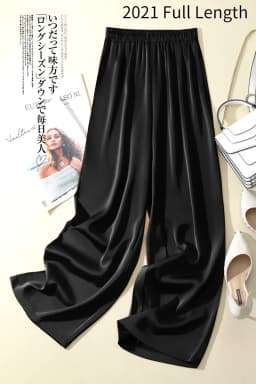 Acetate Silk Satin Straight-leg Pants Women's Summer Triacetate Silk Wide-leg Pants High Waist Drape Silk Smooth Long Pants