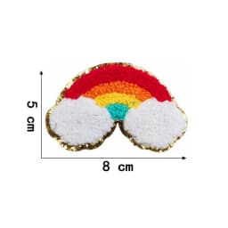 10pcs Set Chenille Self-Adhesive Patches Shiny Glitter Base Lightning Star Rainbow Patch for Bags Hats Jackets Clothing