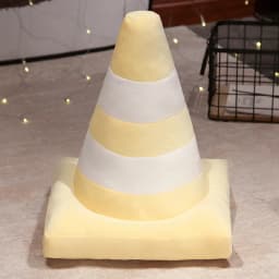 Roadblock Cushion Stuffed Soft Lifelike Plush Traffic Cone Road Construction Cone Pillow Kids Toys Home Decoration