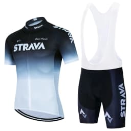 2024 Strava Cycling Jersey Set Summer Short Sleeve Breathable Men's MTB Bike Cycling Clothing Uniform Suit