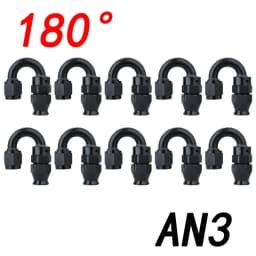 10x Universal Straight 0 45 90 180 Degree AN3 AN4 AN6 AN8 AN10 AN12 Hose End Fitting Hose Adapter For Swivel PTFE Oil Fuel Line