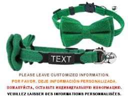 Personalized Cat Collar Name ID Bowknot Safety Breakaway Bow Tie Buckle Plaid Chihuahua Necklace Elastic Adjustable Dog Collar