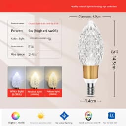 Modern Acrylic Diamond-Cut E27 E14 LED Bulb Chandelier Warm White Light cold 4000k Plug-in Hanging Lamp for Living Room Decor