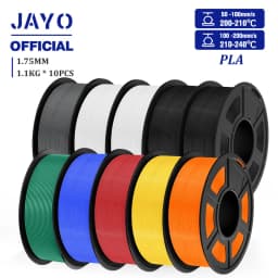 JAYO PLA Filament 1.75MM 10Rolls/set PLA 3D Printer Filament Multicolor For FDM 3D Printers Neatly Wound 3D Printing Materials
