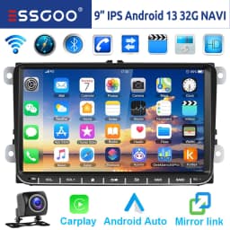 ESSGOO 9" Android 14 4G+64G Apple Carplay Car Stereo GPS NAVI WIFI RDS FM BT for VW Golf 5 6 Passat Polo Touran Tiguan Caddy EOS