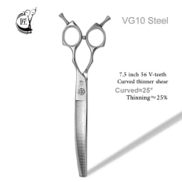 Crane High-end 7.5 Inch Dog Grooming Curved Chunker Scissors Professional Bend Thinning For Grommer Pet Hair Tijeras Tesoura