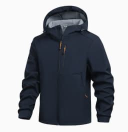 Men's Hooded Softshell Jacket Waterproof Lightweight Insulated Windbreaker Fleece Lined Rain Shell Jacket for Hiking Camping