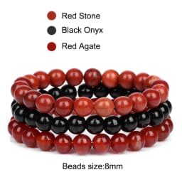 3Pcs/set 8mm Natural Stone Beads Bracelet Set Pink Zebra Rhodonite Moonstone Agates Hematite Bracelets For Women Men Jewelry