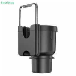 2 In 1 Car Water Cup Holder With Mobile Phone Storage Stand Cup Holder Expander Adapter Multipurpose Bottle Cups Organizer Stand