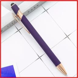 100 Pieces Free LOGO Engraving Ballpoint Pens for Touch Screens Metal Aluminum Handle Push Pen Writing School&Office Supply
