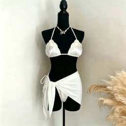 3 Pcs Shell Swimsuit Bikini with Skirt Swimwear Swimsuit Women Separates Push Up Swimwear Swimsuit Bathing Suit