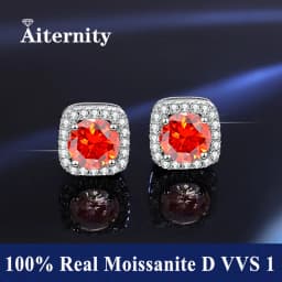 100% Moissanite S925 Sterling Silver Stud Earrings For Women And Men With 2 Certificates Pass Diamond Tester Pen Fine Jewelry