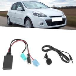 6Pin Bluetooth Audio Cable Car Stereo AUX‑IN Adapter with Microphone Fit for Renault Clio/Espace/Megane