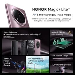 HONOR Magic7 Lite 5G,EU Version 5G Smartphone,6600mAh Battery,108MP AI Main Camera,SGS Certified 5-Star Drop Resistance