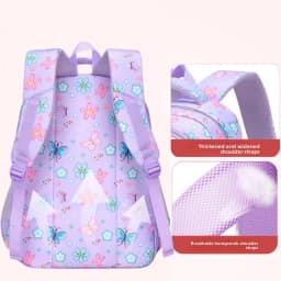 3pcs/set Flower Butterfly Prints School Backpack for Girls Bookbag set Elementary Middle School Student Backpack with Lunch Box