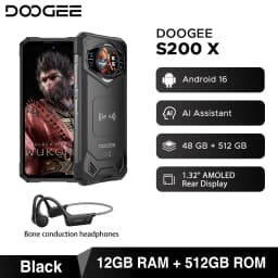 DOOGEE S200 X 5G Rugged Phone Android 16 48GB+512GB 6.72” FHD+120Hz Dimensity 7050 10100mAh 100MP Camera AI Assistant NFC
