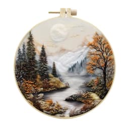 Nature Scenery Embroidery Kit for Beginners with Pattern Needlepoint Starter Kits for Adults Starter Embroidery Set