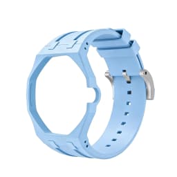 2in1 Bioceramic Case&Silicone Strap For Swatch x AP Royal pop Pocket watch bands Modification kit integrated Silicone Wirstband
