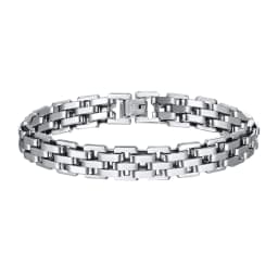 Vnox Thick Masculine Wtach Band Link Bracelets for Men, 11mm Stainless Steel Handmade Link Wristband, Gentle Punk Gift for Him