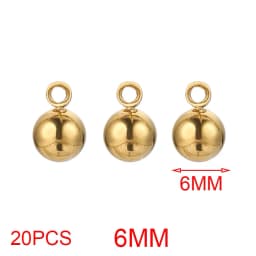 20pcs Lot 4/5/6mm Round Stainless Steel Beads Solid Ball Charms DIY Gold Plated Earrings Bracelet Jewelry Making Materials Craft