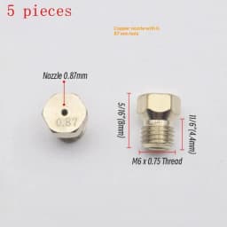 5PCS Brass Burner Gas Hob LPG- Conversion Kits Jets 50 65 70 87 95 Brass Nozzle For Gas Stove Brass Nozzle Propane Injector