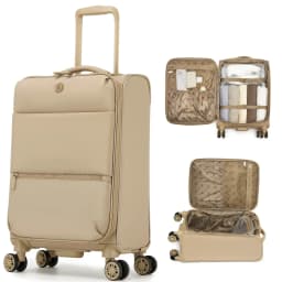 Small 20-inch nylon softshell trolley - Lightweight carry-on design with 4 silent wheels & telescopic handle