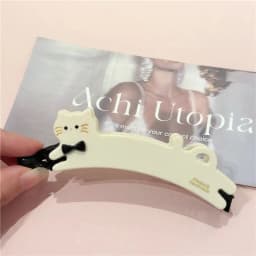 1pc Korean version of patch cat hair clip, women's back of the head vertical clip, ponytail hair clip, banana clip