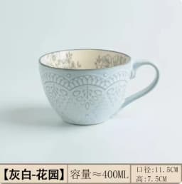 European Style Ceramic Coffee Cups Milk Tea Breakfast Mug Cappuccino Flower Cups Latte Kitchen Tableware High-grade