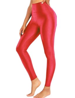 Shinning Legging High Waisted Yoga Pants Tummy Control Shiny Sports Tights Workout