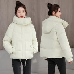 Winter Thick Puffer Coat Women Zip Up Windproof Russian Cold Weather Snow Jacket Detachable Hooded Outerwear Candy Color New