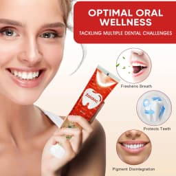 ZaiDoc 3Pcs Toothpaste Set : Probiotic + Coconut Whitening + Clear Gel with Christmas Hearts Nano Hydroxyapatite Natural Oral Care 120g Each