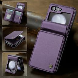 EUCAGR Luxury Magnetic Wallet PU Leather Case For Samsung Galaxy Z Flip 5 6 7 Card Solt Holder Pocket Cover For Galaxy Z Flip7 5