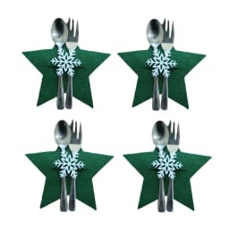Party Supplies Santa Claus Xmas Tree Snowflake Table Decorations Tableware Organizer Christmas Knife Fork Holder Cutlery Bag