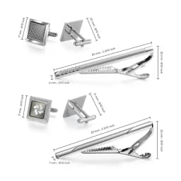 4 Sets Tie Clips & Cufflinks For Men Man Shirt Cufflink Wedding Guests Gift With Box Pisa Ties Pin Luxury Men's Gift For Husband