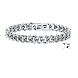 Vnox 7/9mm Cuban Chain Bracelets for Men Women, Waterproof Stainless Steel Link Chain Wristband,19/21cm Length Classic Jewelry