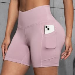 Womens Butt Lifting Yoga Shorts With Pockets High Waist Tummy Control Cycling Tight Elastic Slim Running Fitness Casual Shorts
