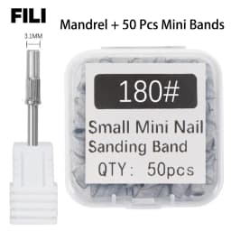 50Pcs 3.1MM Small Sanding Bands With Shaft Set For Dead Skin Calluses Nail Polishing Mini Sandband Nail Drill Bits Manicure Tool