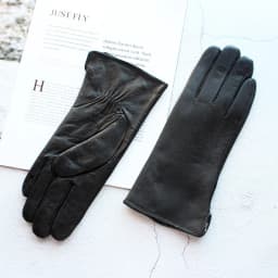 Women's Winter Thickened Sheepskin Gloves Lamb Fur Lining Leather Warm Fashion Motorcycle Riding Gloves Cold-Resistant Driving G
