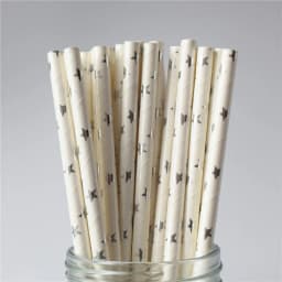 Paper Straws Garden Flower Foil Gold Disposable Drinking for Birthday Wedding Deco Christmas Party Restaurant Event Supplies