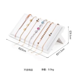 Luxurious Exhibitor Set Jewelry Display Stand White Leather Necklace Pendant Organizer Jewelry Window Counter Display Showcase