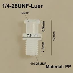 Luer Thread 1/4-28UNF Adapter PP Plastic Air Valve Pipe Dispensing Glue Subpackaging Syringe Barrel Fitting Connector