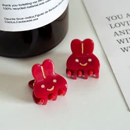 2pcs/set Acetate Mini Hair Claw Clip Small Size Cute Sweet Rabbit Animal Geometric Hair Clips Side Pins Women Hair Accessories